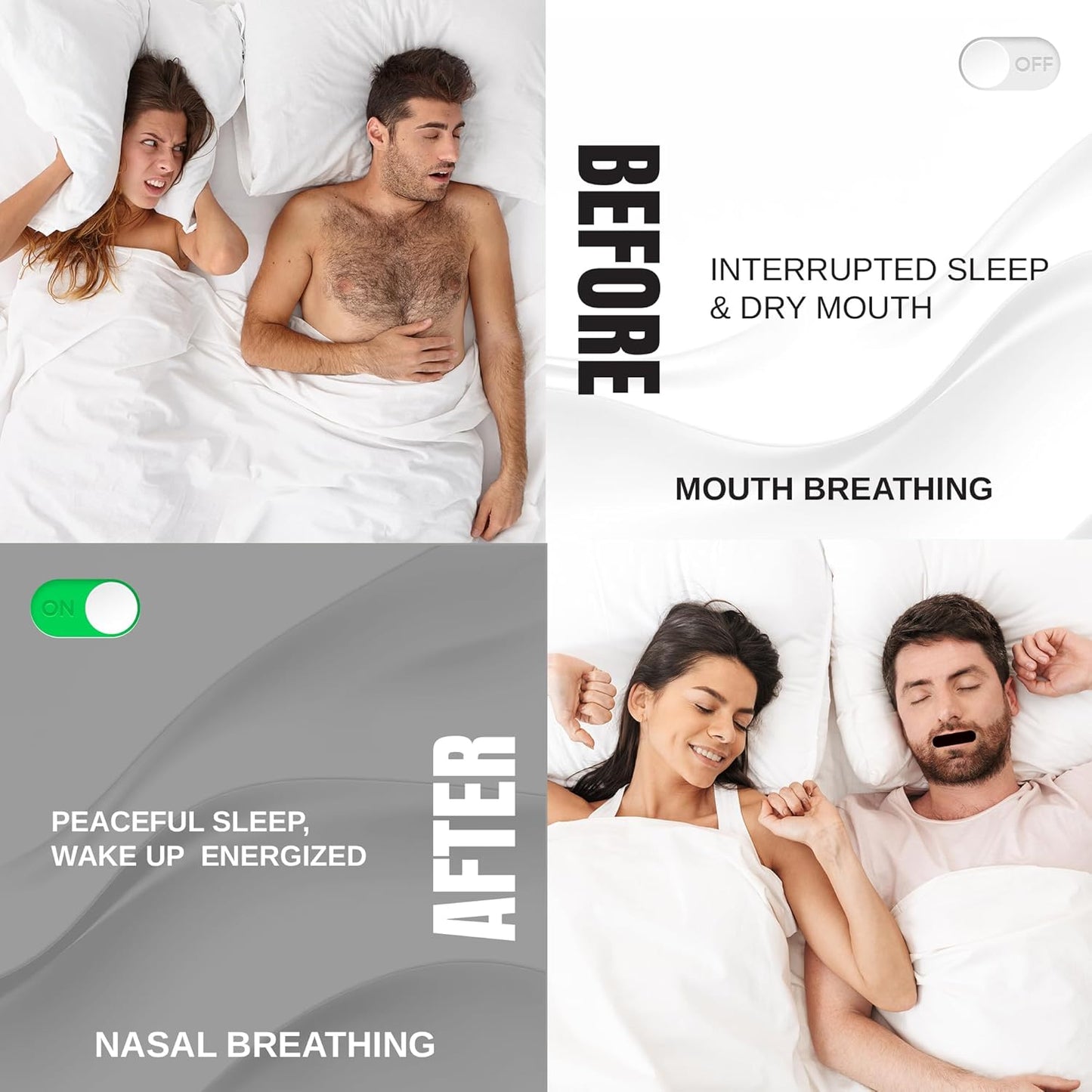 Foldspark Mouth Tape for Sleeping Women Men, 30PCS Hypoallergenic, Latex Free and Skin Friendly Snoring Mouth Guard Sleep Mouth Lip Tape Pain Free Removal Relaxation