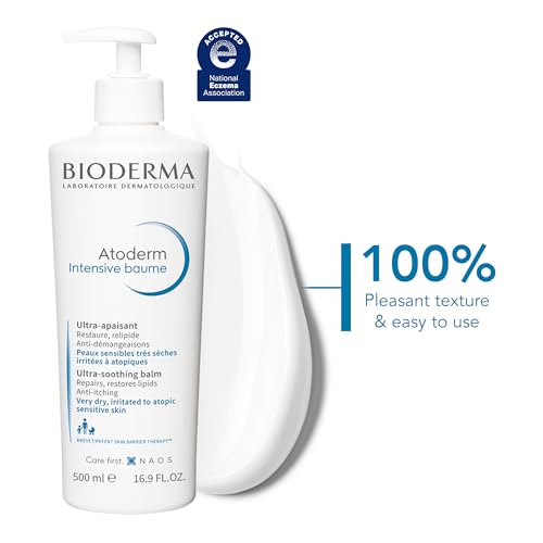 Bioderma Atoderm Intensive Balm, Hydrating Balm for Dry to Atopic Sensitive Skin, Face & Body Moisturizer with Ultra Soothing Anti-Itching Formula, Fragrance-Free, Non-Greasy & Non-Sticky for Family