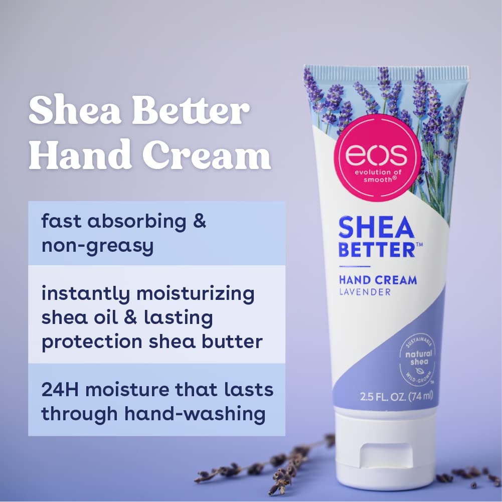eos Shea Better Hand Cream - Vanilla Cashmere Hand Lotion | Instant Hydration + Lasting Protection | 2.5 oz