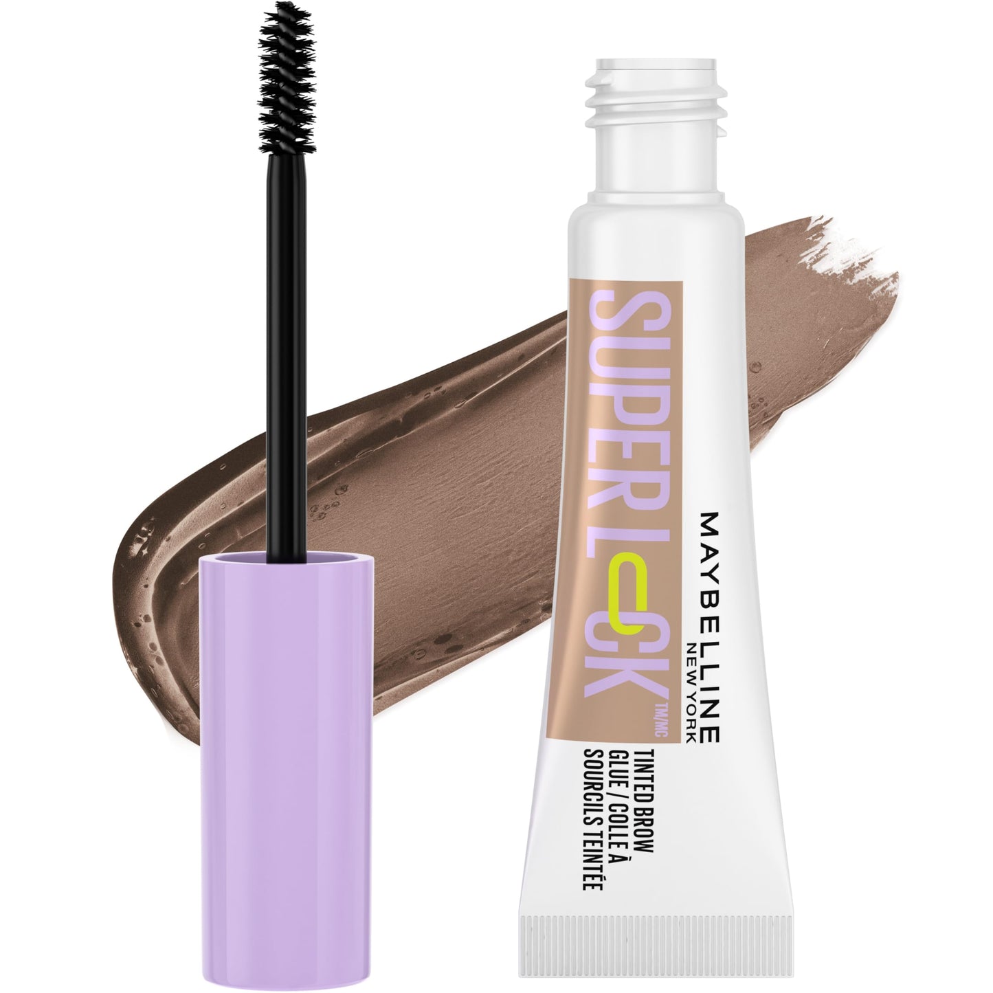 Maybelline Super Lock Brow Glue Eyebrow Gel, Lightweight Brow Gel For Up To 24HR Hold, Clear, 1 Count