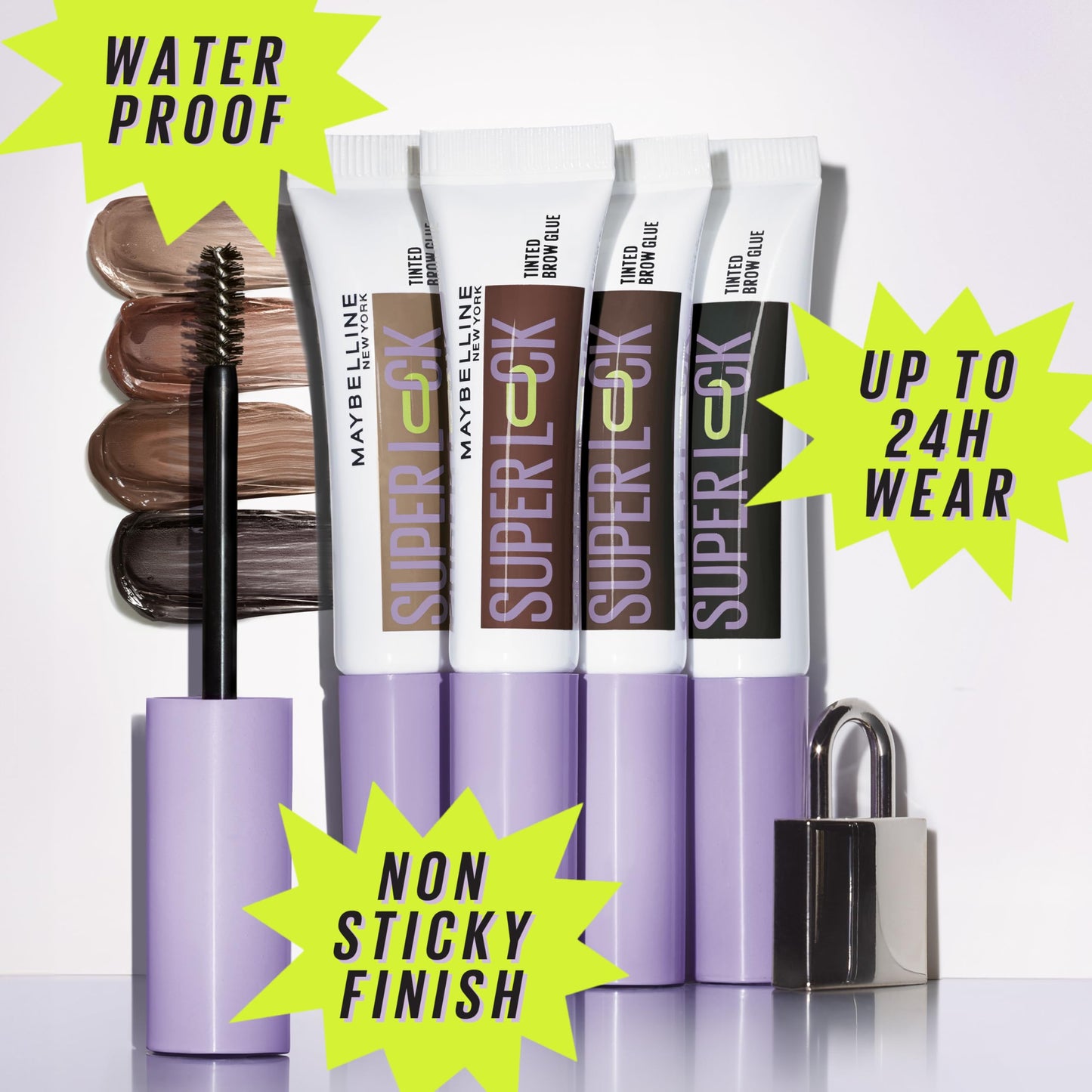 Maybelline Super Lock Brow Glue Eyebrow Gel, Lightweight Brow Gel For Up To 24HR Hold, Clear, 1 Count
