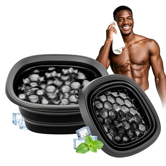 Foldspark Face Bowl for Ice - Ice Face Plunge Bowl Collapsible, Silicone Facial Tub for Cold Water Therapy, Large Portable Ice Bath Basin for Skin Tightening, Puffiness Relief, Dunking and Rejuvenation, Unisex